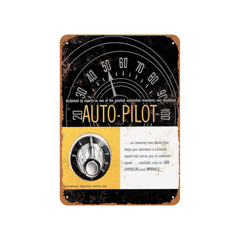 1958 Chrysler Auto Pilot Cruise Control Rep Vintage Look Metal image 1